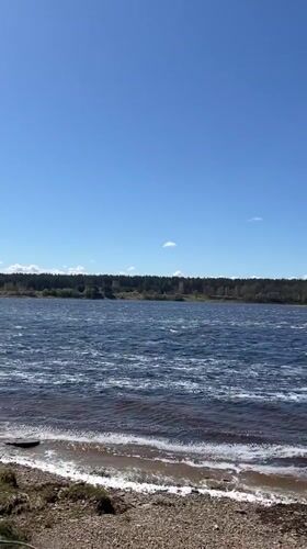 Clear skies over Daugava River in Riga captured