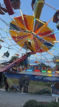 Children's carnival with rides, inflatables draws families in Bulgaria