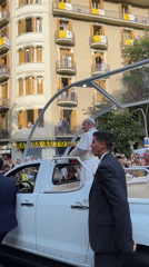 Pope Francis visits Barcelona in popemobile procession
