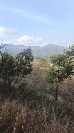 Panoramic mountain views captured overlooking Valencia, Venezuela