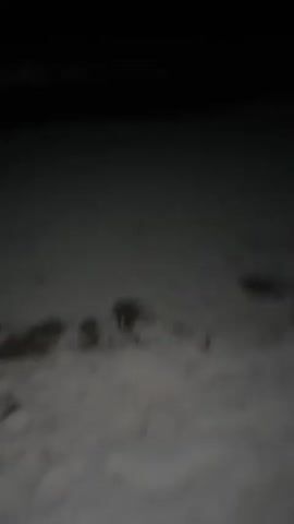 This media file captures a brief, low-light scene at Mare Anglaise, Seychelles. The video opens with a blurred shot of a person wearing a blue and white patterned shirt, suggesting movement or a quick pan. The camera then focuses on a young woman with blonde hair, her face illuminated and contorted in an expression that could be interpreted as playful or perhaps surprised, with her eyes closed and mouth open. She wears a light green camisole and two silver necklaces, one with a cross pendant. She touches her nose with her finger in a gesture. The scene then shifts to a dimly lit view of a sandy beach with gentle waves visible in the distance, indicating it is nighttime. The overall impression is of a casual, spontaneous moment captured outdoors at night.