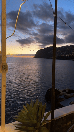 Evening sunset captured over Funchal bay, Portugal
