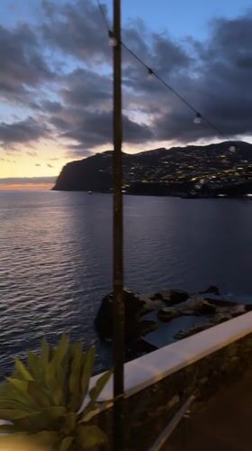 Evening sunset captured over Funchal bay, Portugal