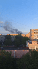 Black smoke plume spotted over Elektrostal residential area