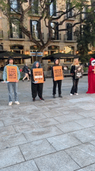 Animal rights protesters demonstrate in Barcelona plaza