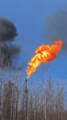 Large flame erupts from industrial structure in Russia