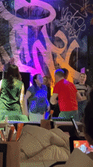Evening dancing and portraits captured at Russian restaurant