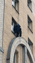 Morning scenes captured across Saint Petersburg include maintenance work, bakery