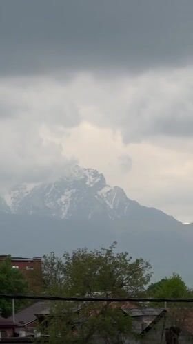 Overcast mountain view captured in Vladikavkaz, Russia