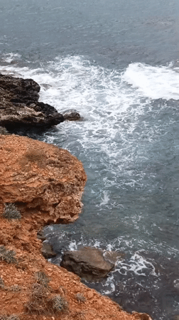 Woman documents seaside visit to Sevastopol cliffs