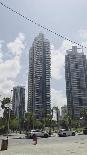 Morning street scene captured in Bat Yam, Israel