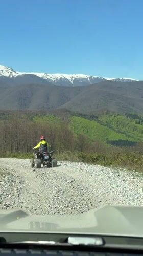 ATV rider spotted on forest road in Bulgaria
