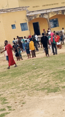 Community gathering at electrification project site in Akwanga