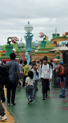 Visitors explore Super Nintendo World attractions in Osaka theme park