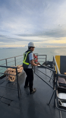 Evening ferry crossing the Gulf of Thailand near Don Sak