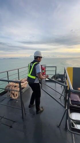 Evening ferry crossing the Gulf of Thailand near Don Sak