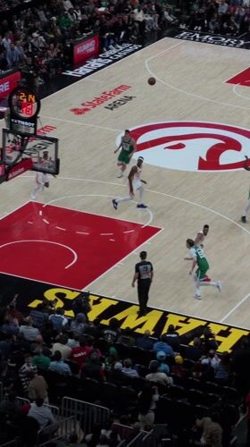Basketball game underway at Atlanta Hawks' State Farm Arena