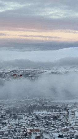 Tromsø captured from multiple elevated perspectives over three hours