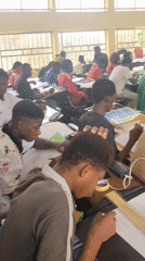 Classroom session underway in Ukukwa with hands-on activity