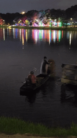 Two people spotted boating on lake near Da Lat