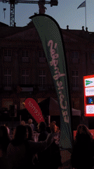 Santiago crowds watch marathon broadcast on outdoor screens
