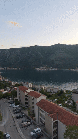 Sunset documented over Bay of Kotor, Montenegro