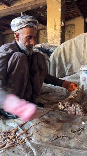 Traditional wool and hide processing documented in Quetta workshops