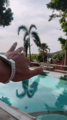 Swimming pool complex captured from multiple angles in Thailand