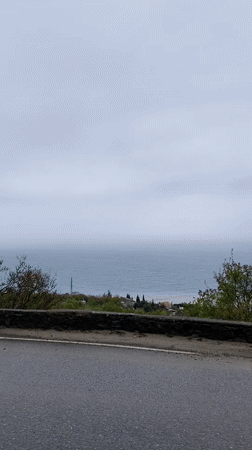 Cloudy afternoon documented along Ukraine's Black Sea coast near Alushta