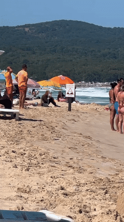 Lazy summer afternoon on the beach in Primorsko, Bulgaria