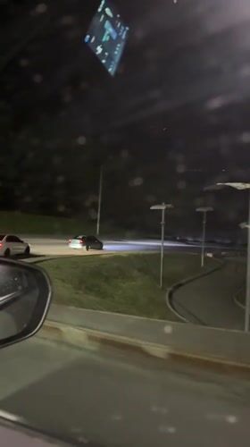 Nighttime traffic scenes recorded during snowfall in Ufa, Russia