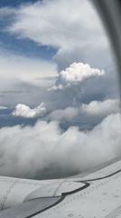 Passenger films aerial view of Georgian countryside from airplane