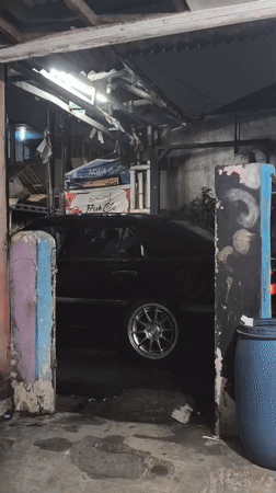 Ordinary moments captured in Depok: car, garage, residents