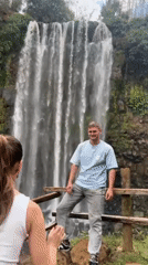 Tourists visit scenic waterfall in Hòa Bình, Vietnam