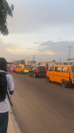 Lagos street scenes captured during evening rush hour