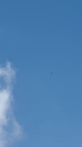 Unidentified object with smoke trail crosses Gaza sky