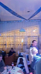 Restaurant becomes party venue in Myadzyel, Belarus evening gathering