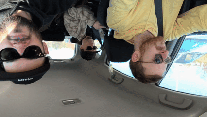 Four men recorded inside vehicle in Hrodna, Belarus