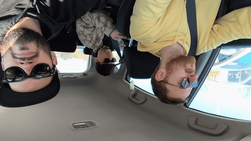 Four men recorded inside vehicle in Hrodna, Belarus