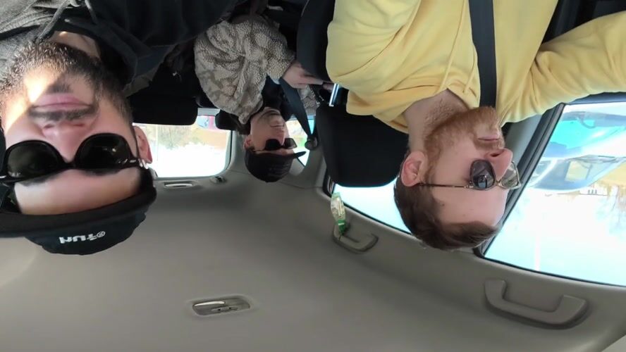 Four men recorded inside vehicle in Hrodna, Belarus