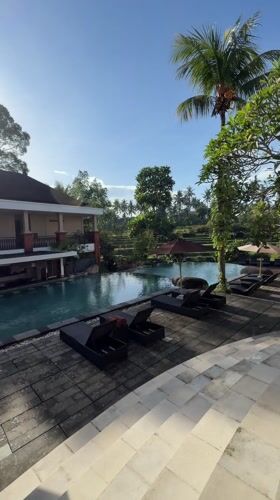Early morning documentation of Bali resort and art displays