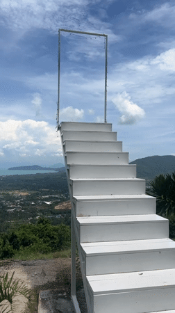 Morning visit to Baan Thurian's hillside viewpoint overlooking Koh Samui's coast