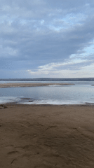 Waterfront gathering documented in Chaikovsky, Russia amid spring thaw