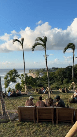 Lazy morning at a clifftop beach bar in Kuta Selatan