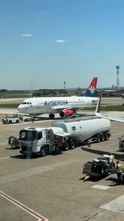Morning operations at Belgrade's Nikola Tesla Airport
