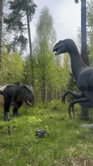 Zoo exhibits featuring dinosaur displays and wildlife documented in Izhevsk
