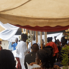 Ceremonial gathering held under tent in Lafia, Nigeria