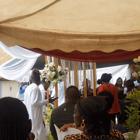 Ceremonial gathering held under tent in Lafia, Nigeria