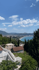 Panoramic coastal views captured from elevated position in Šušanj