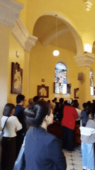 Catholic church service draws congregants in Da Lat, Vietnam